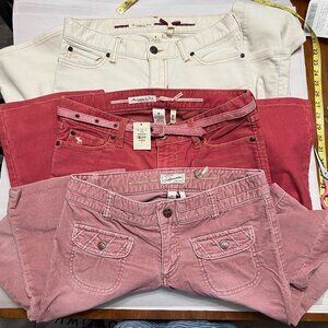 Vintage Y2K Abercrombie & Fitch Pants Sz 0 Corduroy Stretch Bootcut‎ Low Rise x3